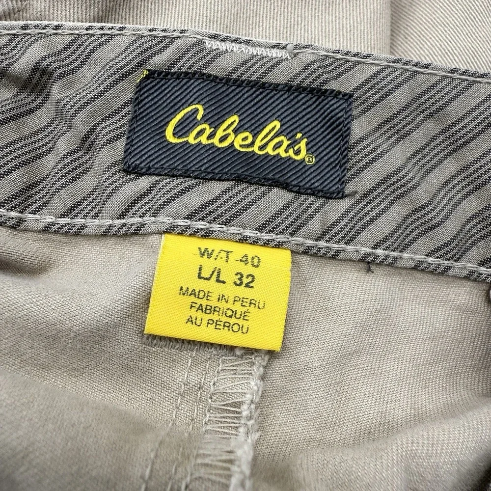 Cabela's Chino Pants Mens 40 x 32 Khaki Tan Cotton Canvas Outdoor Workwear - Picture 7 of 9